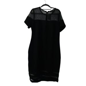 Eloquii Black Sheer Accent Mini Dress